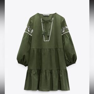 Zara Embroidered Mini Dress